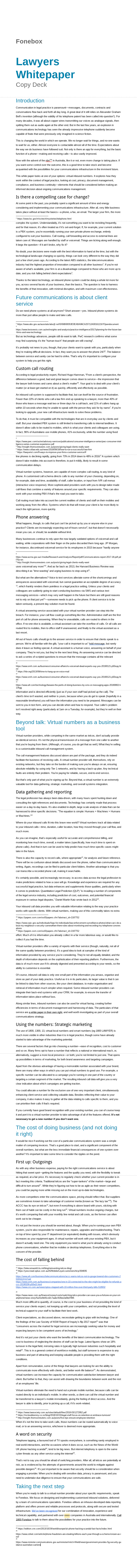 Fonebox — Whitepaper for technology company