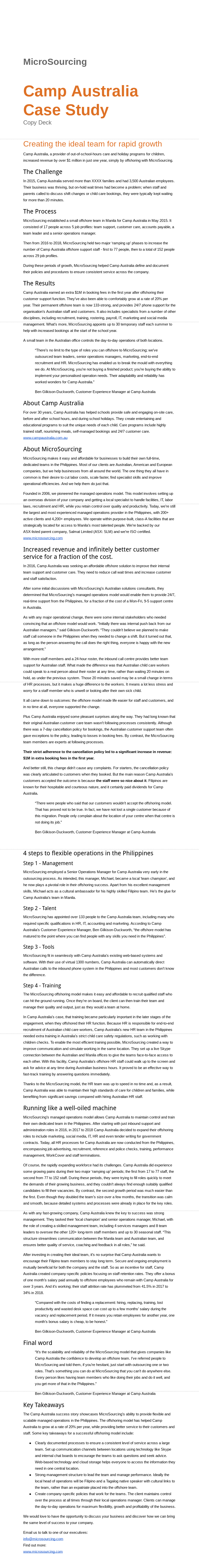 MicroSourcing — Case study copywriting for outsourcing company