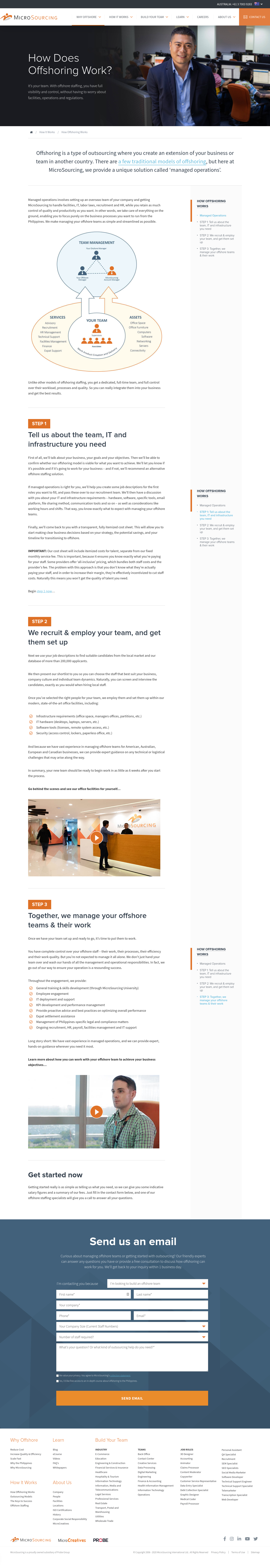 MicroSourcing — 'How it works' page for outsourcing company