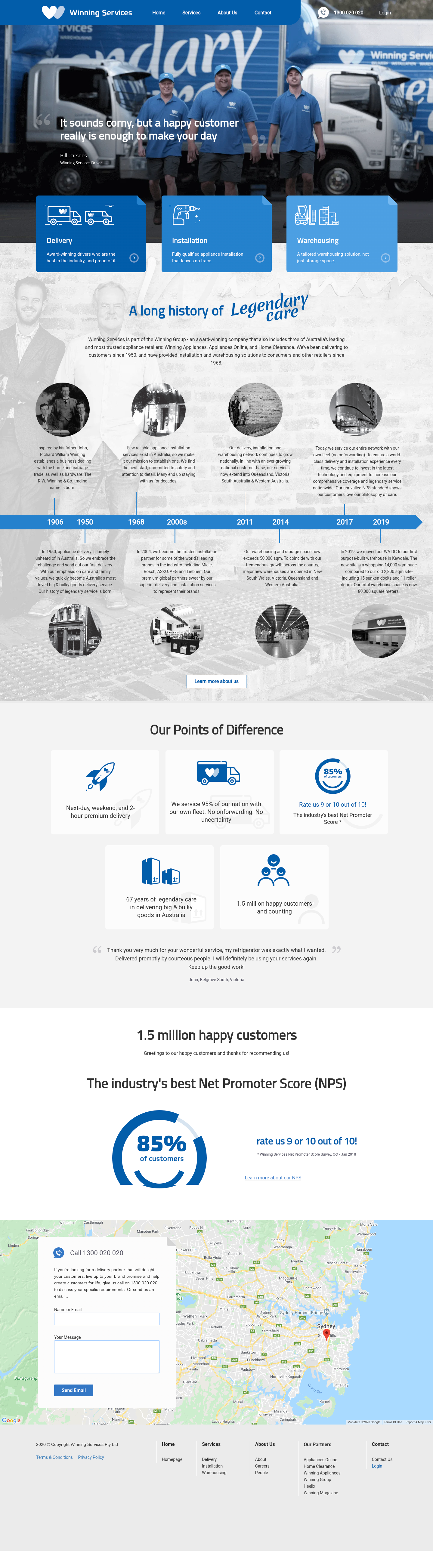 Winning Services — Copy and UX for appliances delivery service