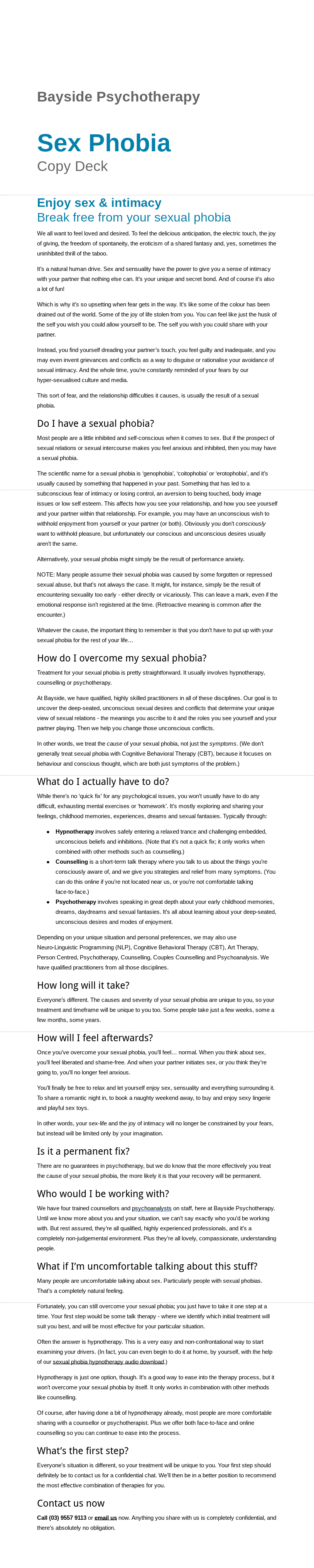 Sample — Bayside Psychotherapy