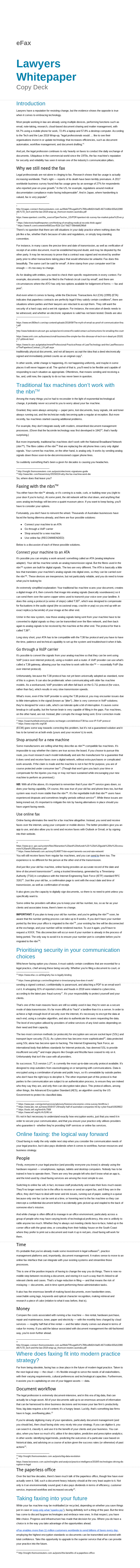eFax — White paper for technology company