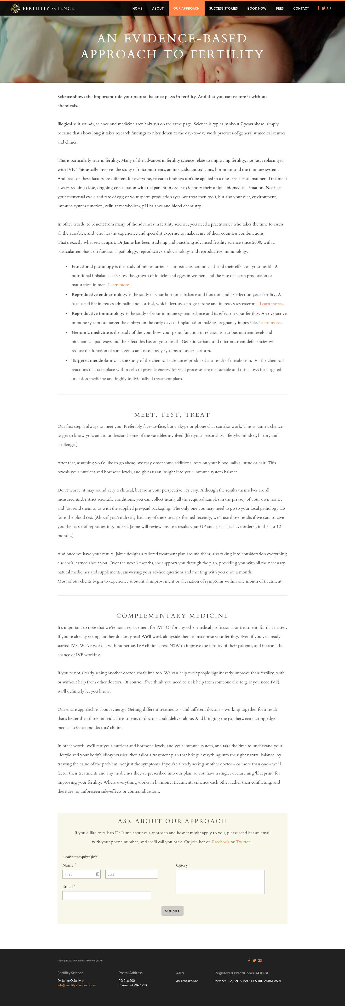 Sample — Fertility Science web copy