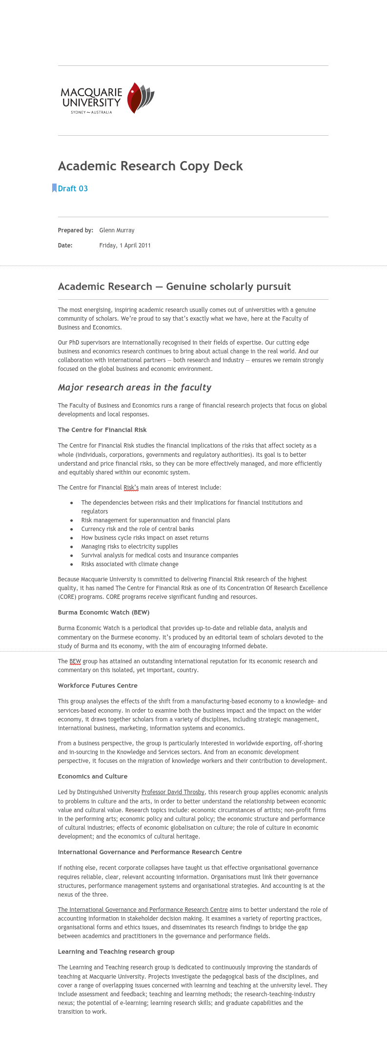 Sample — Macquarie University