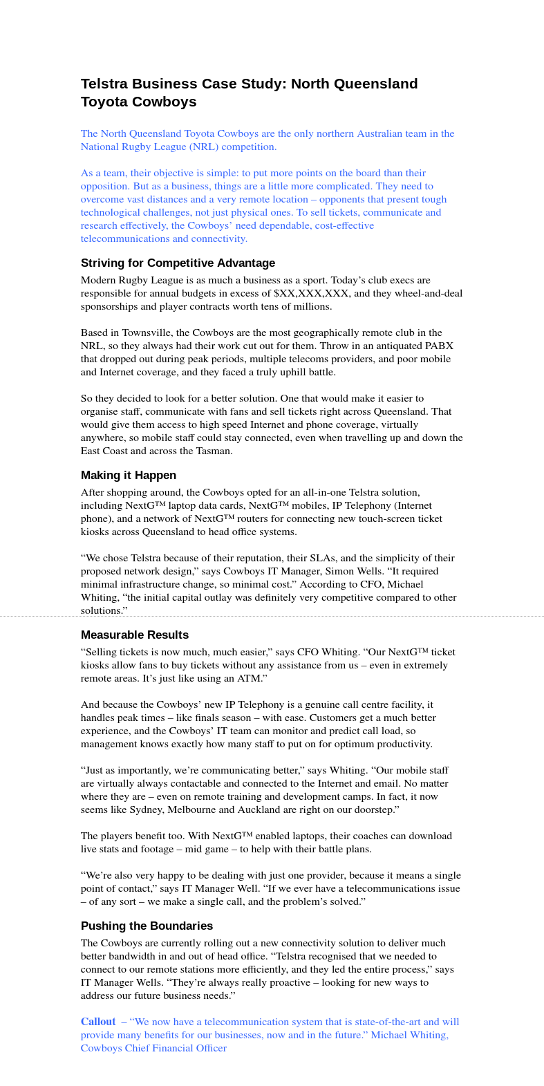 Sample — Telstra